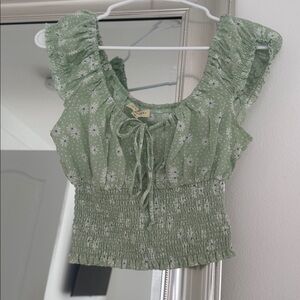 PacSun Sage Green Off-Shoulder Blouse